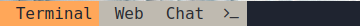 Workspace buttons on the sway bar: Terminal, Web, Chat and a terminal icon