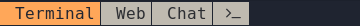 Workspace buttons on the i3 bar: Terminal, Web, Chat and a terminal icon